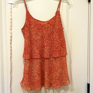 Cabi #339 Ruffled Tiered Adjustable Spaghetti Strap Paprika Cami